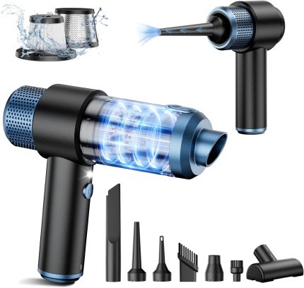 Handheld Car Vacuum Cleaner Cordless, 15000PA High Power Vacuum & Air Duster, 4-in-1 Portable Mini Vacuum with LED Light, Hand Held Vacuum Cleaner for Car Home Office