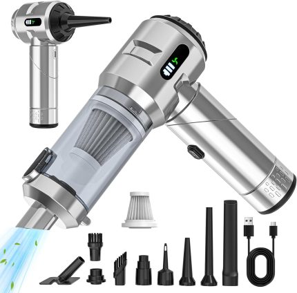 【Upgraded Version】 Car Vacuum Cleaner,Mini Portable Vacuum Cordless,25000PA Powerful Strong Cyclonic Suction USB Rechargeable Foldable Handheld Vacuum with One-touch Dust Removal for Car,Home